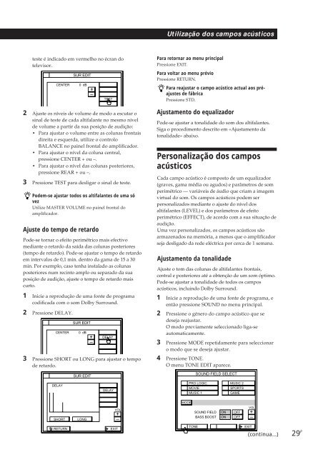 Sony TA-VE800G - TA-VE800G Consignes d&rsquo;utilisation Portugais