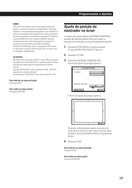 Sony TA-VE800G - TA-VE800G Consignes d&rsquo;utilisation Portugais