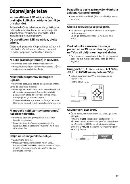Sony KDL-42W656A - KDL-42W656A Guide de r&eacute;f&eacute;rence Slov&eacute;nien