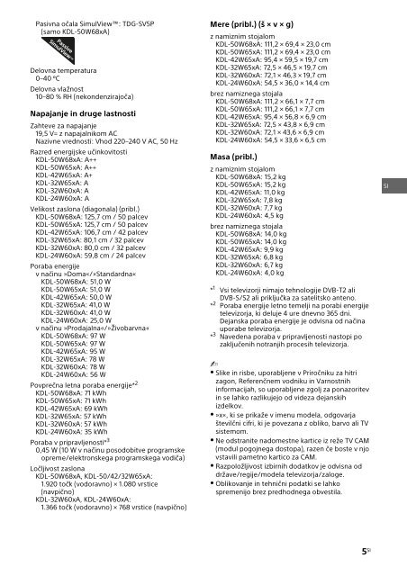 Sony KDL-42W656A - KDL-42W656A Guide de r&eacute;f&eacute;rence Letton