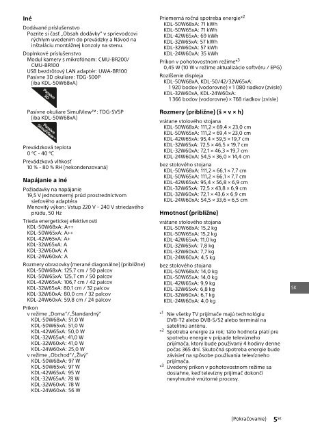 Sony KDL-42W656A - KDL-42W656A Guide de r&eacute;f&eacute;rence Russe