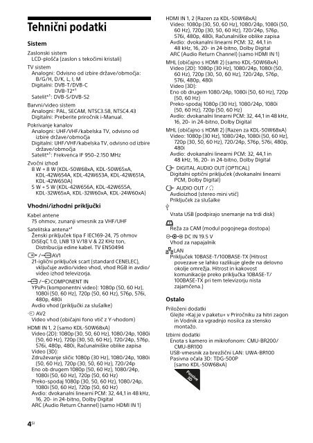 Sony KDL-42W656A - KDL-42W656A Guide de r&eacute;f&eacute;rence Kazakh