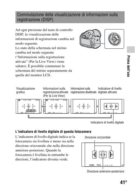 Sony SLT-A33 - SLT-A33 Consignes d&rsquo;utilisation Italien