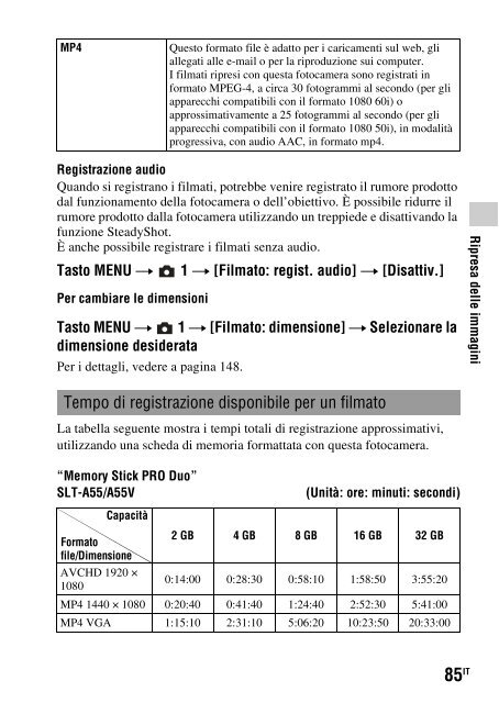 Sony SLT-A33 - SLT-A33 Consignes d&rsquo;utilisation Italien