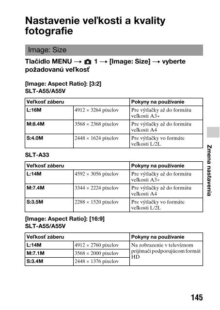 Sony SLT-A33 - SLT-A33 Consignes d&rsquo;utilisation Slovaque