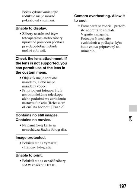 Sony SLT-A33 - SLT-A33 Consignes d&rsquo;utilisation Slovaque