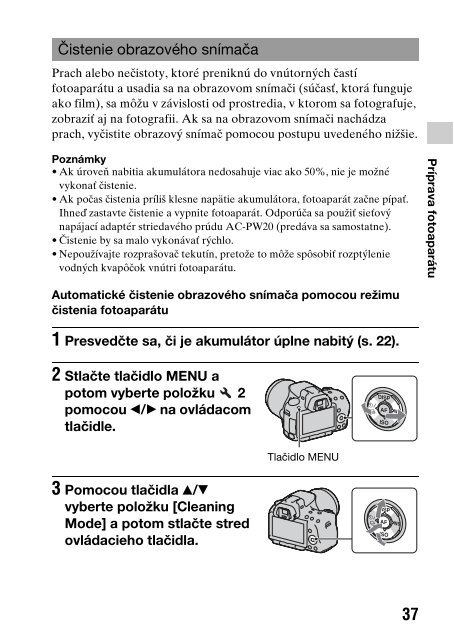 Sony SLT-A33 - SLT-A33 Consignes d&rsquo;utilisation Slovaque