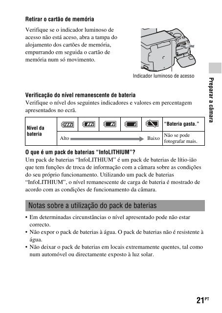 Sony SLT-A33 - SLT-A33 Consignes d&rsquo;utilisation Portugais