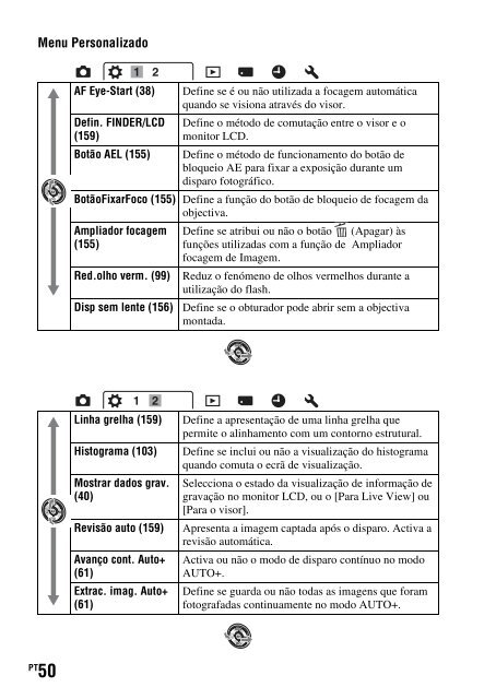 Sony SLT-A33 - SLT-A33 Consignes d&rsquo;utilisation Portugais