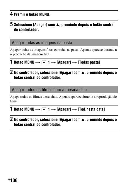 Sony SLT-A33 - SLT-A33 Consignes d&rsquo;utilisation Portugais