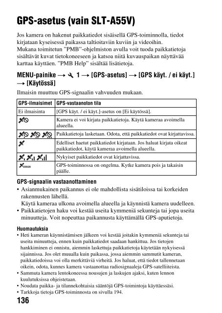 Sony SLT-A33 - SLT-A33 Consignes d&rsquo;utilisation Finlandais