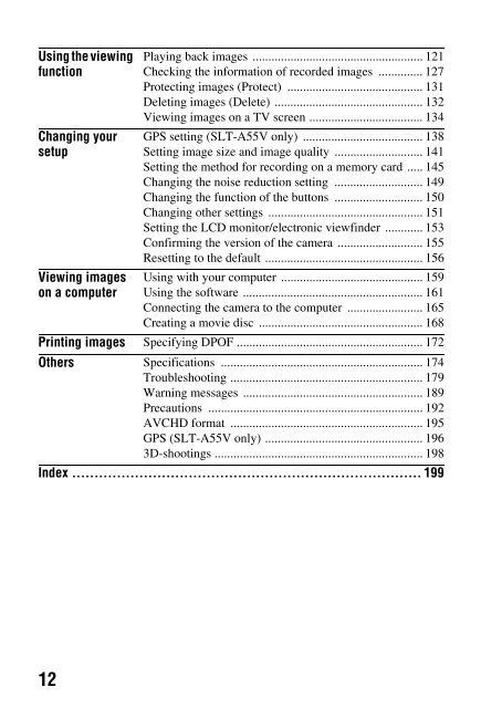 Sony SLT-A33 - SLT-A33 Consignes d&rsquo;utilisation Anglais