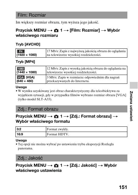 Sony SLT-A33 - SLT-A33 Consignes d&rsquo;utilisation Polonais