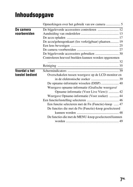 Sony SLT-A33 - SLT-A33 Consignes d&rsquo;utilisation N&eacute;erlandais