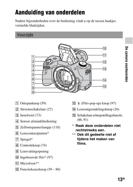 Sony SLT-A33 - SLT-A33 Consignes d&rsquo;utilisation N&eacute;erlandais