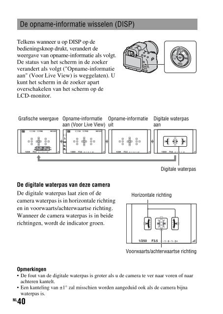 Sony SLT-A33 - SLT-A33 Consignes d&rsquo;utilisation N&eacute;erlandais