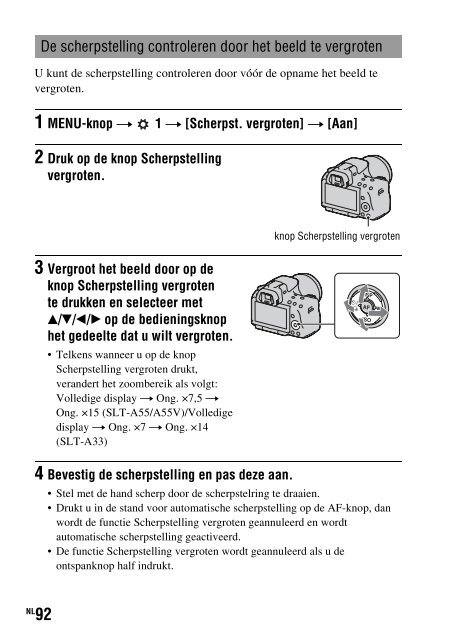 Sony SLT-A33 - SLT-A33 Consignes d&rsquo;utilisation N&eacute;erlandais