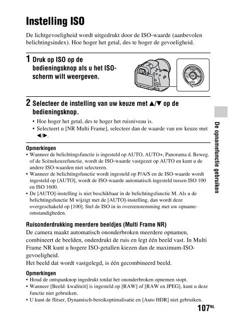 Sony SLT-A33 - SLT-A33 Consignes d&rsquo;utilisation N&eacute;erlandais