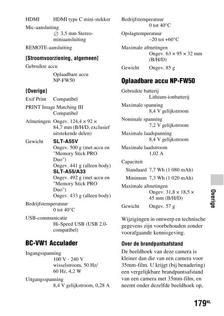 Sony SLT-A33 - SLT-A33 Consignes d&rsquo;utilisation N&eacute;erlandais