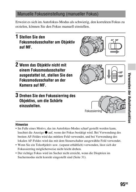 Sony SLT-A33 - SLT-A33 Consignes d&rsquo;utilisation Allemand