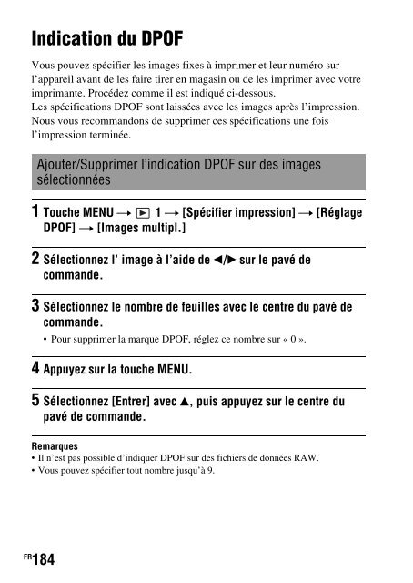 Sony SLT-A33 - SLT-A33 Consignes d&rsquo;utilisation