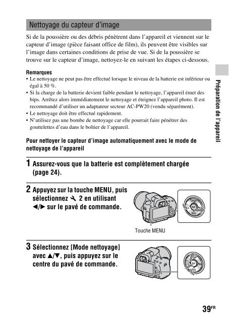 Sony SLT-A33 - SLT-A33 Consignes d&rsquo;utilisation