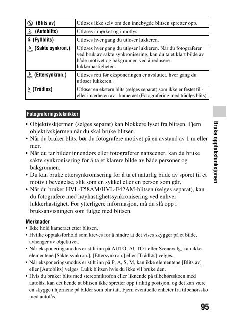 Sony SLT-A33 - SLT-A33 Consignes d&rsquo;utilisation Norv&eacute;gien