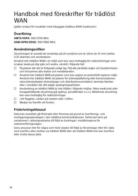 Sony SVE1712T1E - SVE1712T1E Documents de garantie Norv&eacute;gien