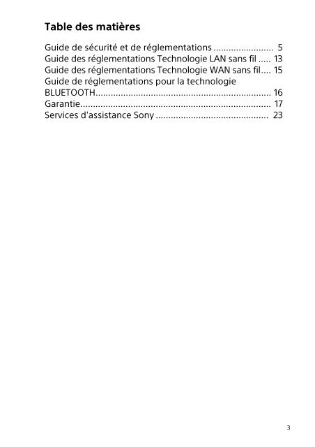 Sony SVE1712T1E - SVE1712T1E Documents de garantie