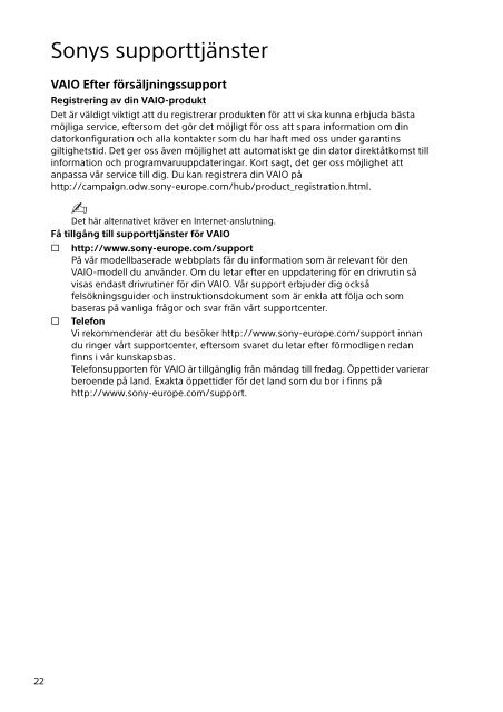 Sony SVE1712T1E - SVE1712T1E Documents de garantie Su&eacute;dois