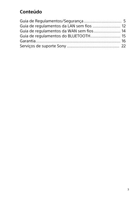 Sony SVE1712T1E - SVE1712T1E Documents de garantie Portugais