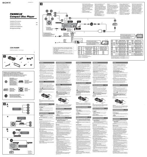 Sony CDX-R35MR - CDX-R35MR Guide d'installation Fran&ccedil;ais