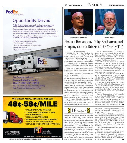 The Trucker Newspaper - April 15, 2018