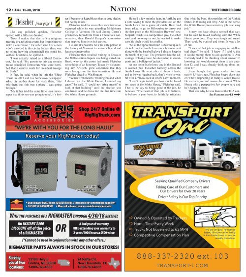 The Trucker Newspaper - April 15, 2018