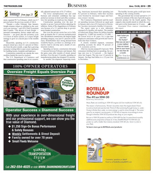 The Trucker Newspaper - April 15, 2018