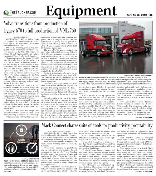 The Trucker Newspaper - April 15, 2018