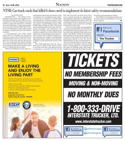 The Trucker Newspaper - April 15, 2018