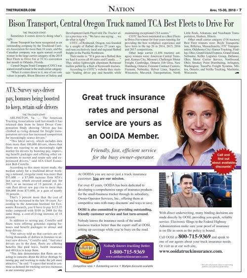 The Trucker Newspaper - April 15, 2018