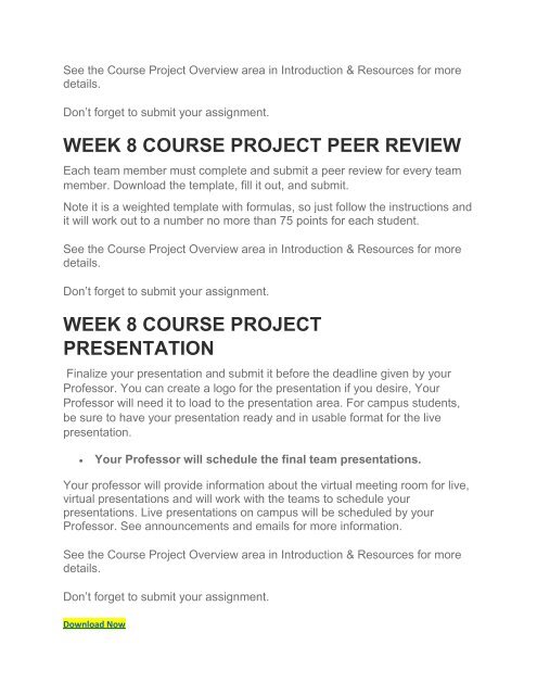 HRM 600 All Weeks Course Project Milestones