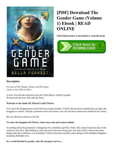 [PDF] Download The Gender Game (Volume 1) Ebook  READ ONLINE