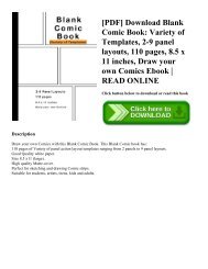 [PDF] Download Blank Comic Book Variety of Templates  2-9 panel layouts  110 pages  8.5 x 11 inches  Draw your own Comics Ebook  READ ONLINE