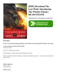 [PDF] Download The Last Wish Introducing The Witcher Ebook  READ ONLINE