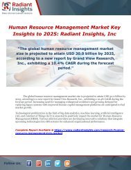 Human Resource Management Market Key Insights to 2025  Radiant Insights, Inc