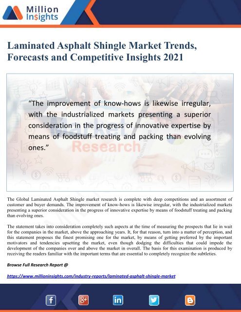 Laminated Asphalt Shingle Market Trends, Forecasts and Competitive Insights 2021