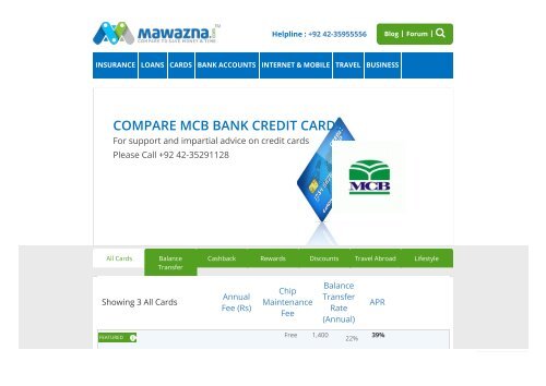 MCB Credit Cards