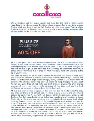 Buy Sexy Plus Size Dresses Online from oxolloxo India