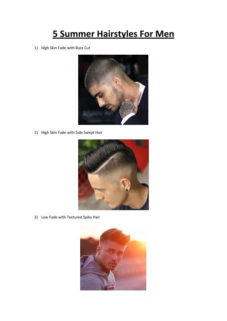 5 Summer Hairstyles For Men