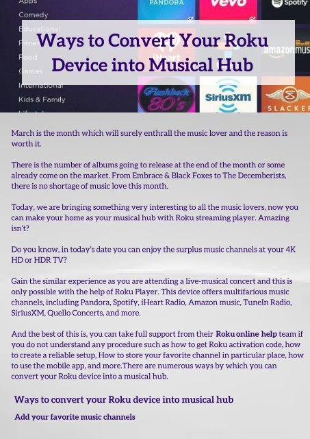 Ways to Convert Your Roku Device into Musical Hub