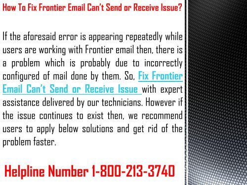 1-800-213-3740 | Fix Frontier Email Can’t Send or Receive Issue