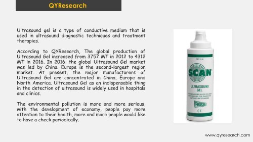 QYResearch: The global market for Ultrasound Gel is expected to reach about 5120 MT by 2022